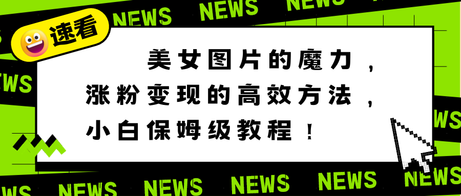 （8666期）美女图片的魔力，涨粉变现的高效方法，小白保姆级教程！-战狼项目网