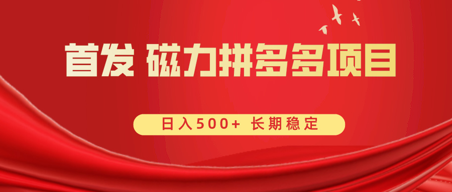 （8611期）首发 磁力拼多多自撸  日入500+-战狼项目网