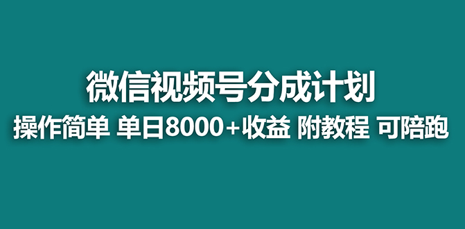 【蓝海项目】视频号分成计划最新玩法，单天收益8000+，附玩法教程，24年…-战狼项目网