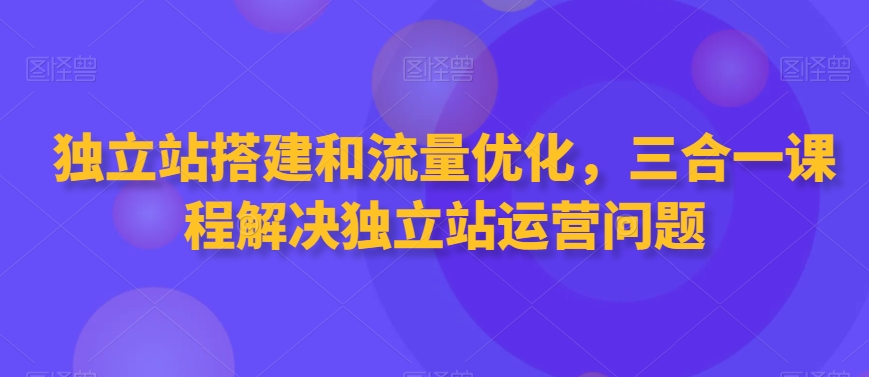 独立站搭建和流量优化，三合一课程解决独立站运营问题-战狼项目网