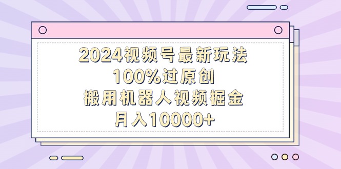 2024视频号最新玩法，100%过原创，搬用机器人视频掘金，月入10000+-战狼项目网