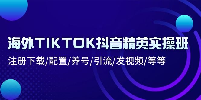海外TIKTOK抖音精英实操班：注册下载/配置/养号/引流/发视频/等等-战狼项目网