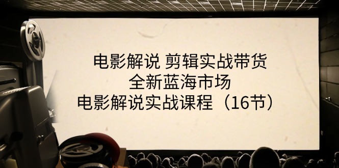 电影解说 剪辑实战带货全新蓝海市场，电影解说实战课程（16节）-战狼项目网