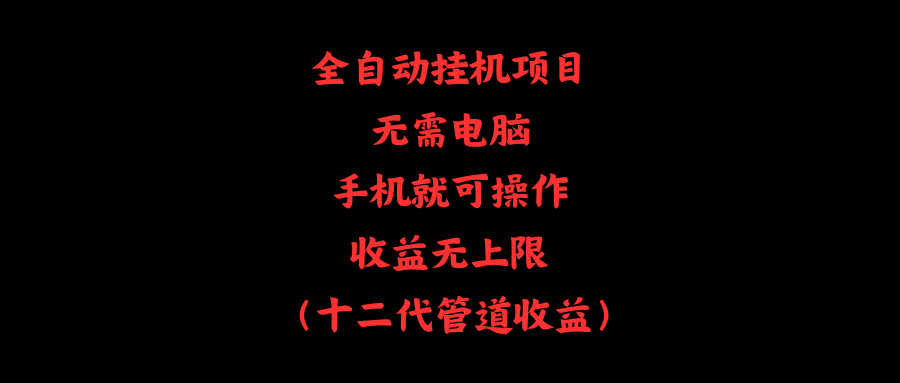 全自动挂机项目，无需电脑，手机就可操作，收益无上限-战狼项目网
