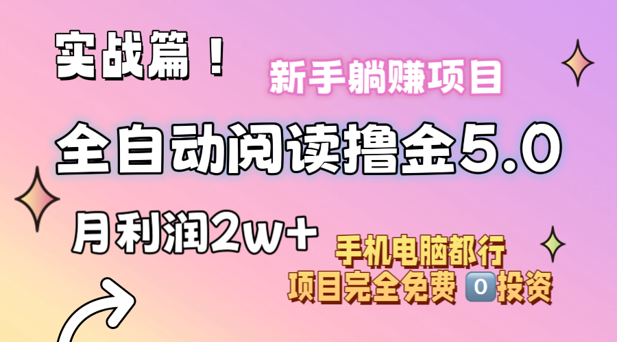 小说全自动阅读撸金5.0 操作简单 可批量操作 零门槛！小白无脑上手月入2w+-战狼项目网