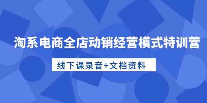 淘系电商全店动销经营模式特训营，线下课录音+文档资料 – 战狼项目网_分享创业资讯_最新网络项目资源-战狼项目网