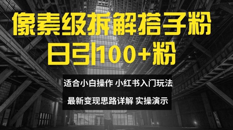像素级拆解搭子粉，日引100+，小白看完可上手，最新变现思路详解【揭秘】 – 战狼项目网_分享创业资讯_最新网络项目资源-战狼项目网