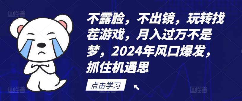 不露脸，不出镜，玩转找茬游戏，月入过万不是梦，2024年风口爆发，抓住机遇【揭秘】 – 战狼项目网_分享创业资讯_最新网络项目资源-战狼项目网