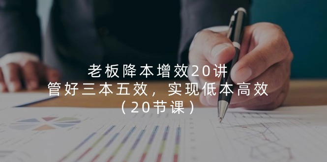 老板降本增效20讲，管好三本五效，实现低本高效（20节课） – 战狼项目网_分享创业资讯_最新网络项目资源-战狼项目网