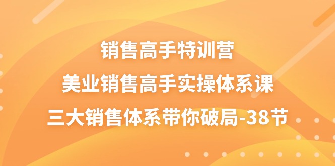 销售高手特训营，美业销售高手实操体系课，三大销售体系带你破局（38节） – 战狼项目网_分享创业资讯_最新网络项目资源-战狼项目网
