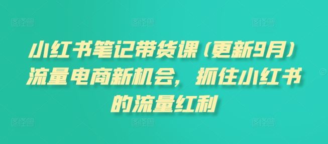 小红书笔记带货课(更新9月)流量电商新机会，抓住小红书的流量红利 – 战狼项目网_分享创业资讯_最新网络项目资源-战狼项目网