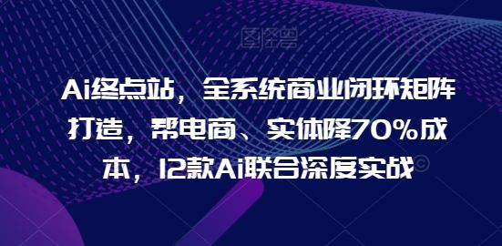 Ai终点站，全系统商业闭环矩阵打造，帮电商、实体降70%成本，12款Ai联合深度实战【0906更新】 – 战狼项目网_分享创业资讯_最新网络项目资源-战狼项目网