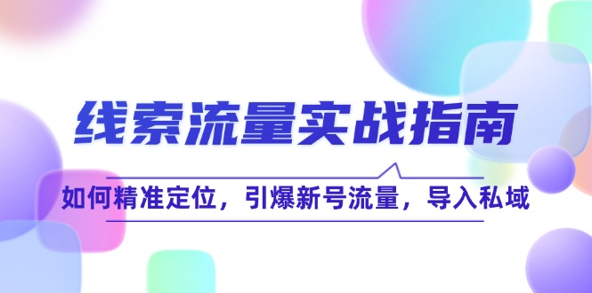 线 索 流 量-实战指南：如何精准定位，引爆新号流量，导入私域 – 战狼项目网_分享创业资讯_最新网络项目资源-战狼项目网