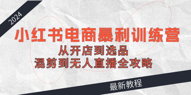 2024小红书电商暴利训练营：从开店到选品，混剪到无人直播全攻略 – 战狼项目网_分享创业资讯_最新网络项目资源-战狼项目网
