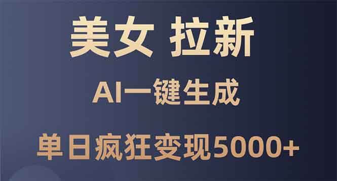 美女暴力拉新，通过AI一键生成，单日疯狂变现5000+，纯小白一学就会！ – 战狼项目网_分享创业资讯_最新网络项目资源-战狼项目网
