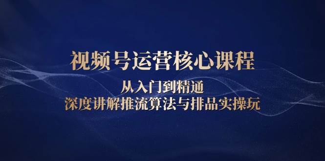 视频号运营核心课程，从入门到精通，深度讲解推流算法与排品实操玩 – 战狼项目网_分享创业资讯_最新网络项目资源-战狼项目网