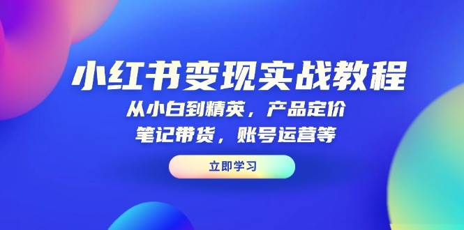 小红书变现实战教程：从小白到精英，产品定价，笔记带货，账号运营等 – 战狼项目网_分享创业资讯_最新网络项目资源-战狼项目网