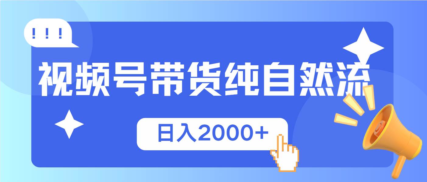 视频号带货，纯自然流，起号简单，爆率高轻松日入2000+ – 战狼项目网_分享创业资讯_最新网络项目资源-战狼项目网