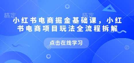 小红书电商掘金课，小红书电商项目玩法全流程拆解 – 战狼项目网_分享创业资讯_最新网络项目资源-战狼项目网
